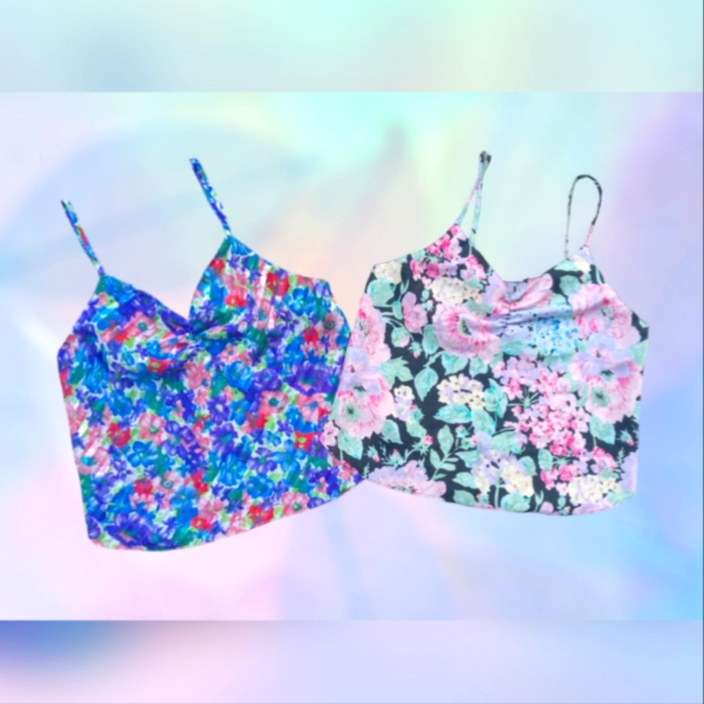 2 Pair Of 80s Vintage Victoria's Secret Gold Label Lingerie Floral Camisole